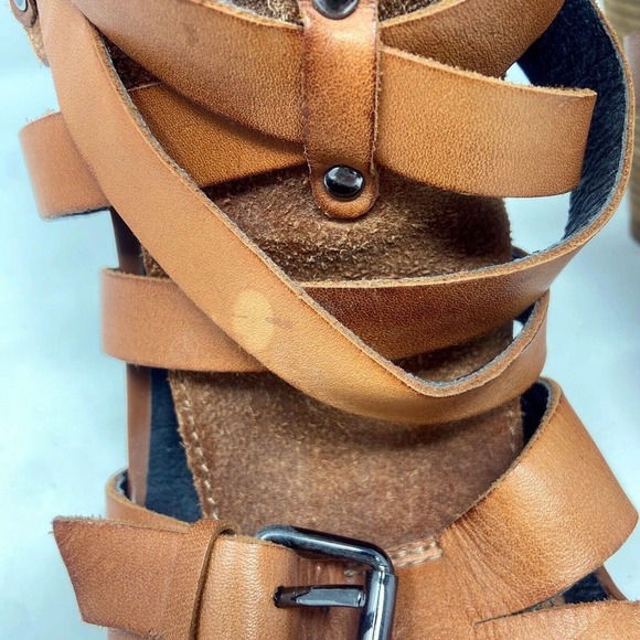 Trouve Strappy Open Toe Gladiator Ankle Cut Out Zipper Back Heel 7.5 - Picture 4 of 8